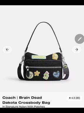 Brain Dead Black Nylon Dakota Crossbody with Colorful Patch Details